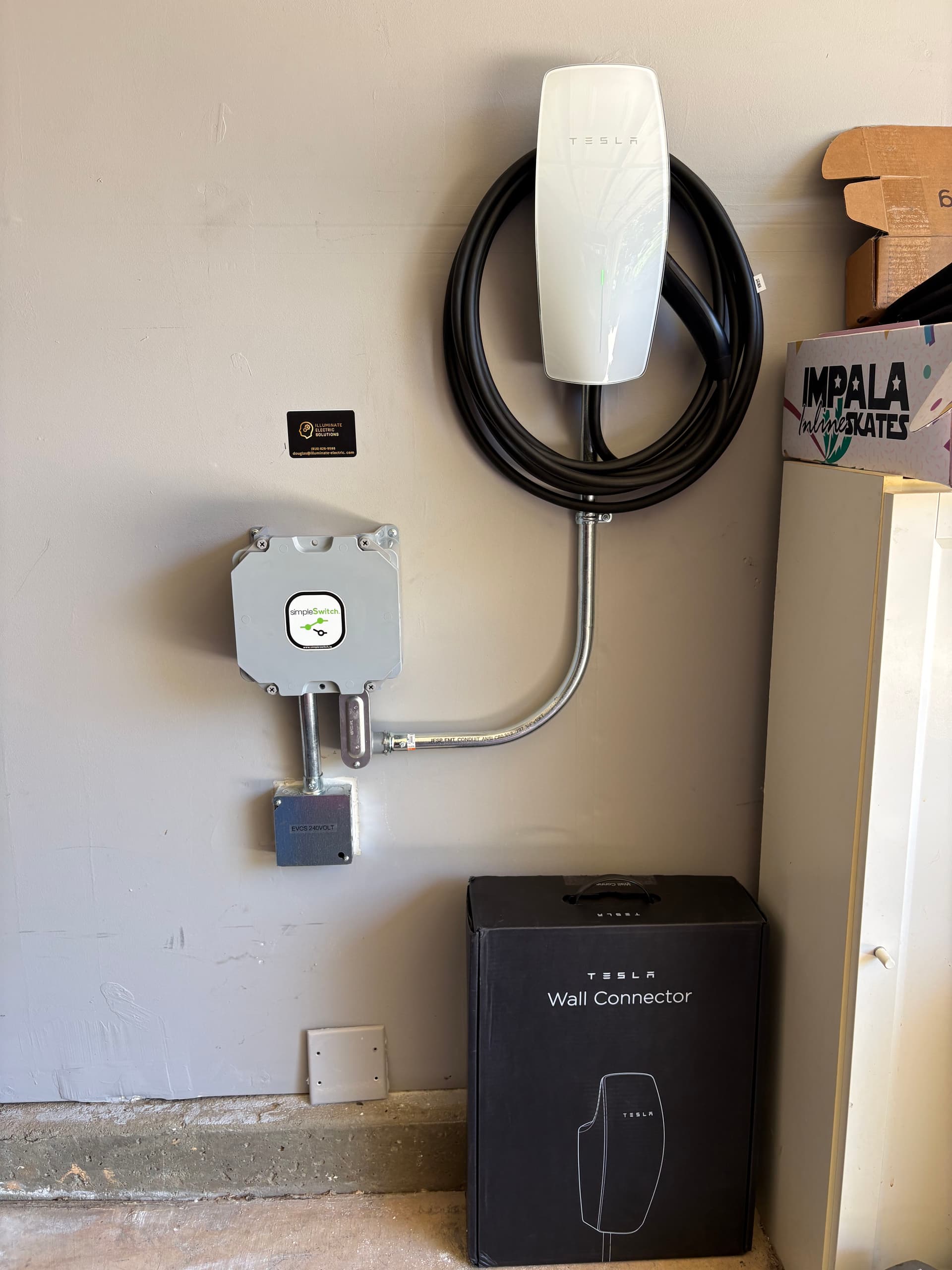 Tesla Wall Connector Install With a SimpleSwitch on a 100-Amp Panel image