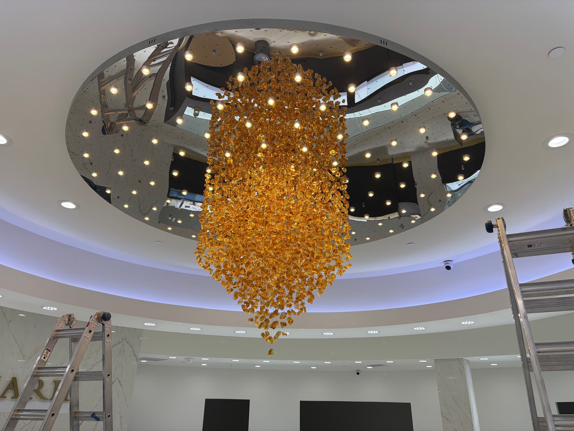 Gallery photos for 8-Foot Chandelier Installation at Sharif Jewelers in Elk Grove: Image #1